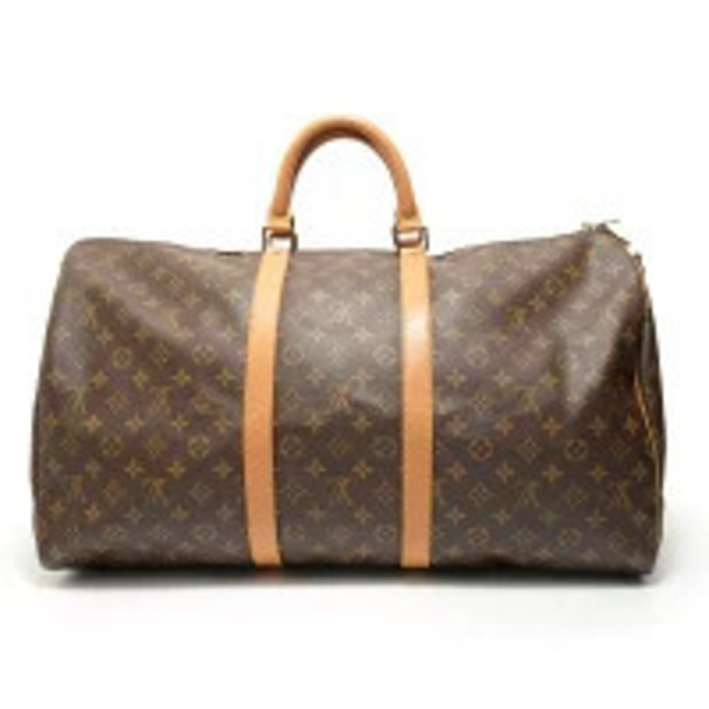 Louis Vuitton Monogram Keepall Bandouliere Boston Bag Brown